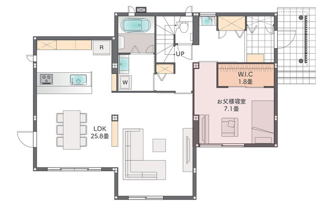 ゆったり寛げる共有スペースのある二世帯住宅 | 茨城セキスイハイム